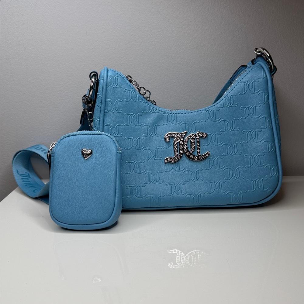 NWOT Juicy Couture All About That Bling Hobo Crossbody Bag in Heritage Blue